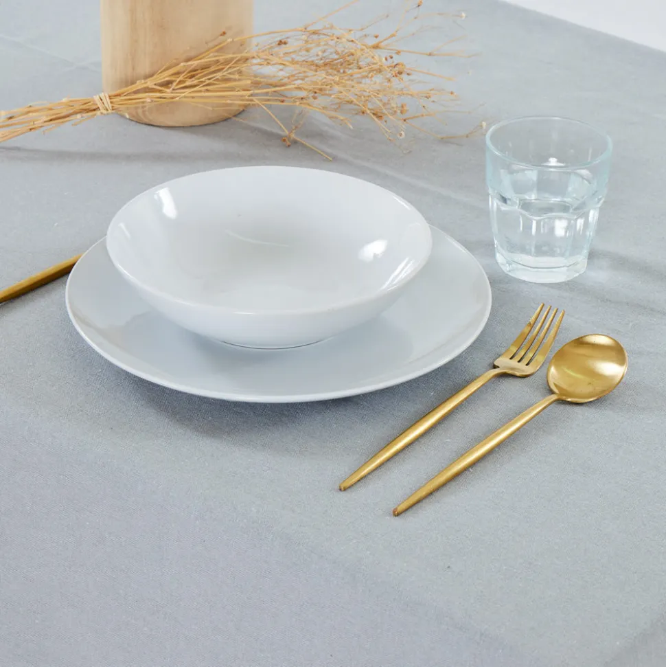 Mantel cotton gris