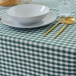 Mantel cotton vichí verde