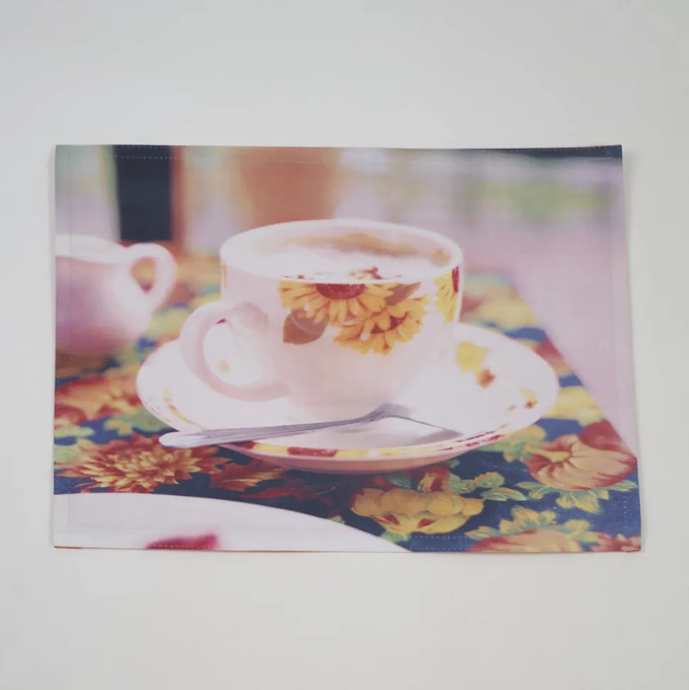 Mantel individual foto taza girasol