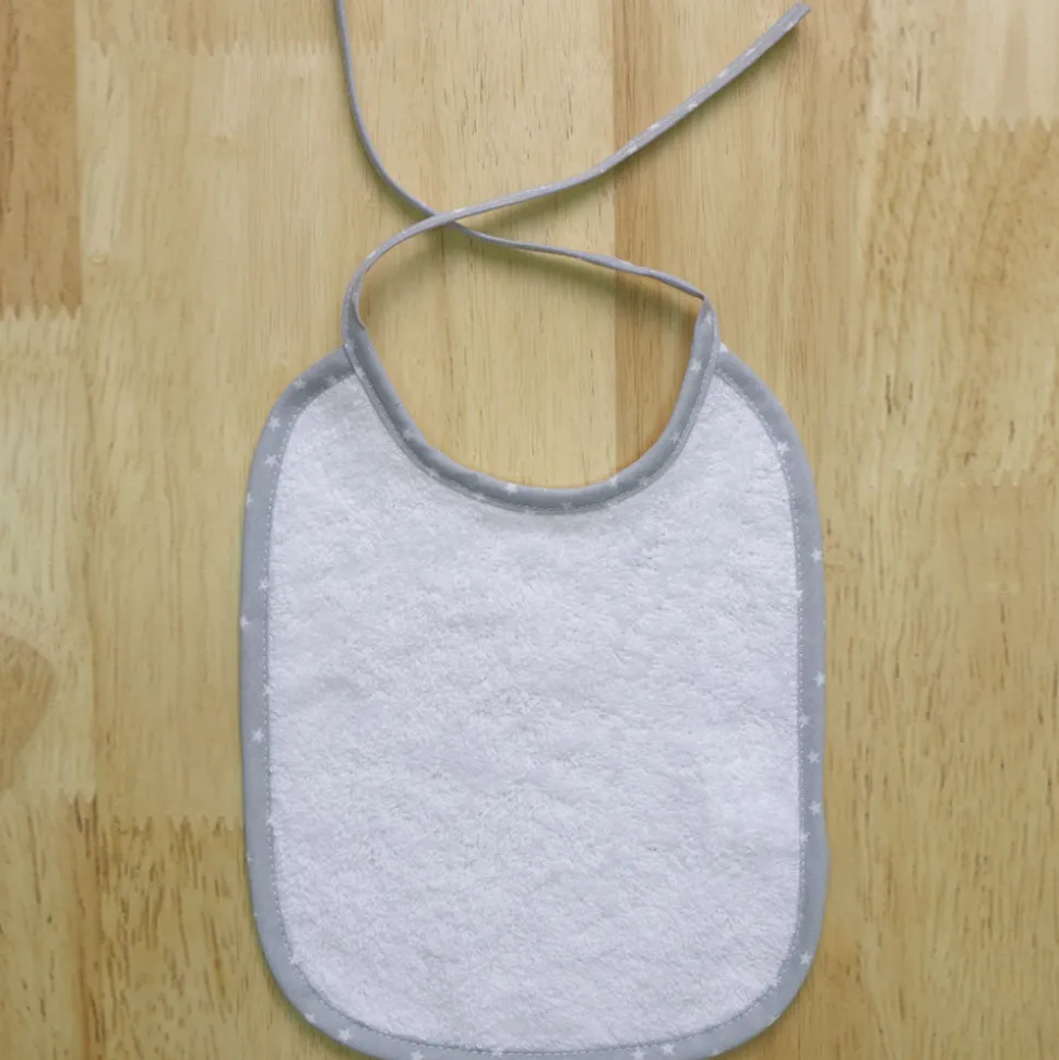 Pack 2 baberos rizo blanco y blanco/gris