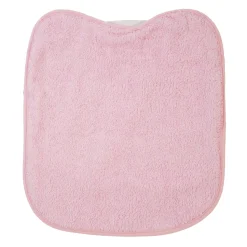 Pack 3 baberos rizo guardería color rosa con elástico. Lavables, exterior de rizo y reverso impermeable. Medidas: 33x29cm