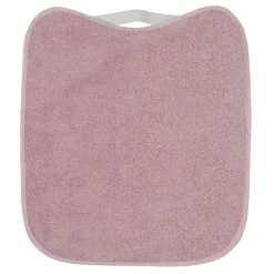 Pack 3 baberos rizo guardería color rosa palo con elástico. Lavables, exterior de rizo y reverso impermeable. Medidas: 33x29cm