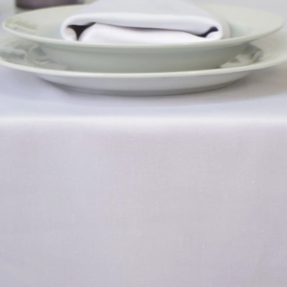 Pack 6 manteles satén blanco hostelería