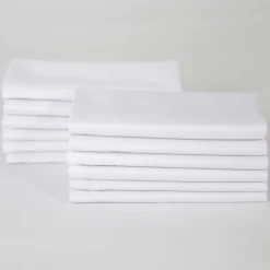 Pack 12 servilletas satén blanco 50x50cm