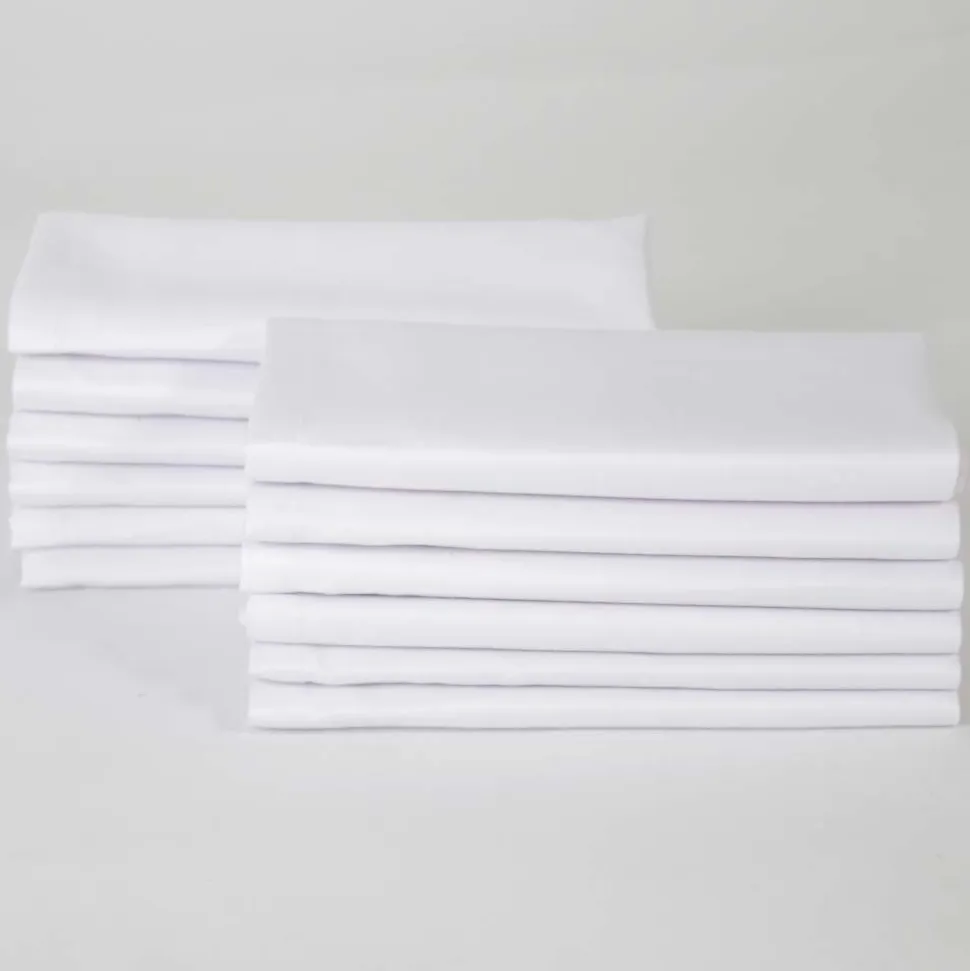 Pack 12 servilletas satén blanco 50x50cm