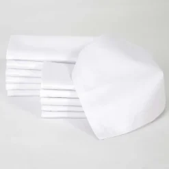Pack 12 servilletas satén blanco 50x50cm