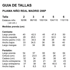 Pijama niño real madrid campeones 206