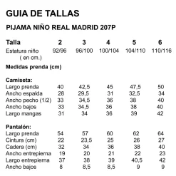 Pijama niño real madrid campeones 207