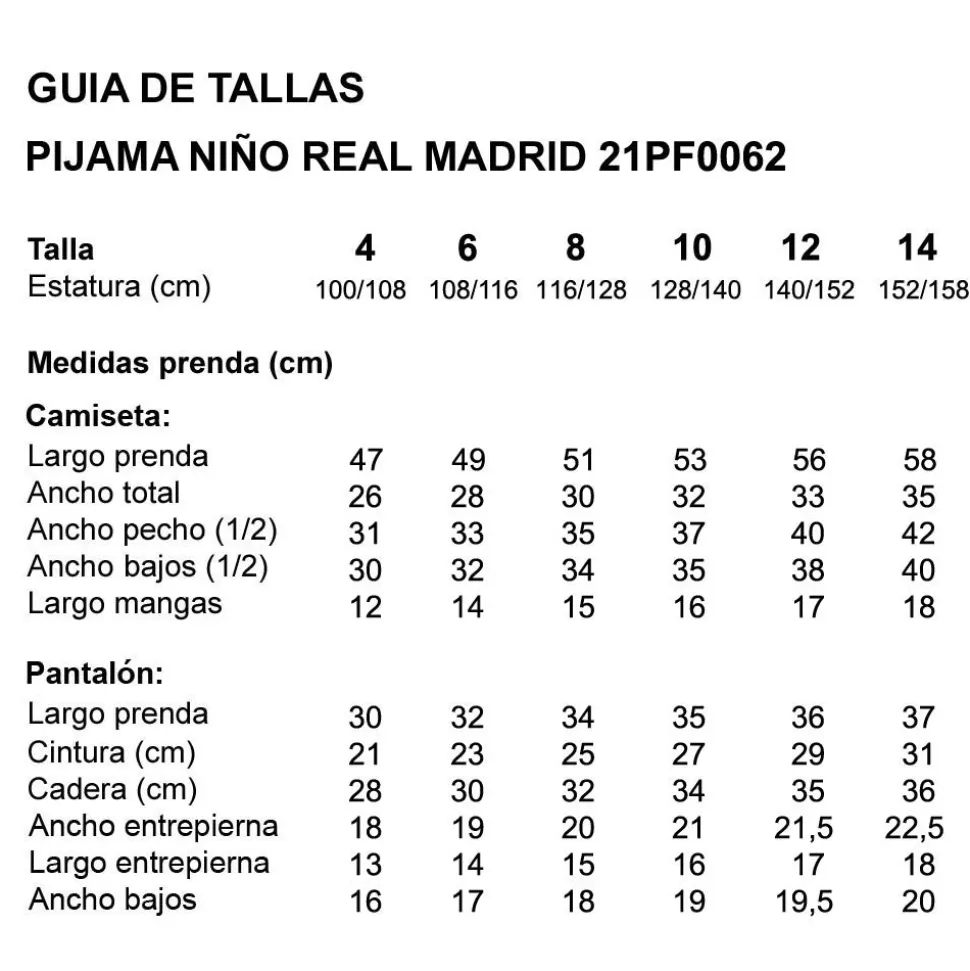 Pijama niño real madrid 21PF0064