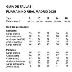 Pijama niño real madrid 202 tondosado