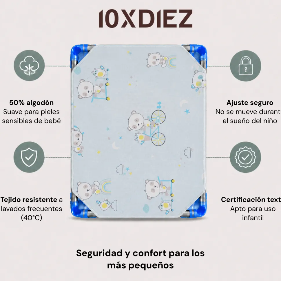 Sabana ajustable hamaca guardería panda