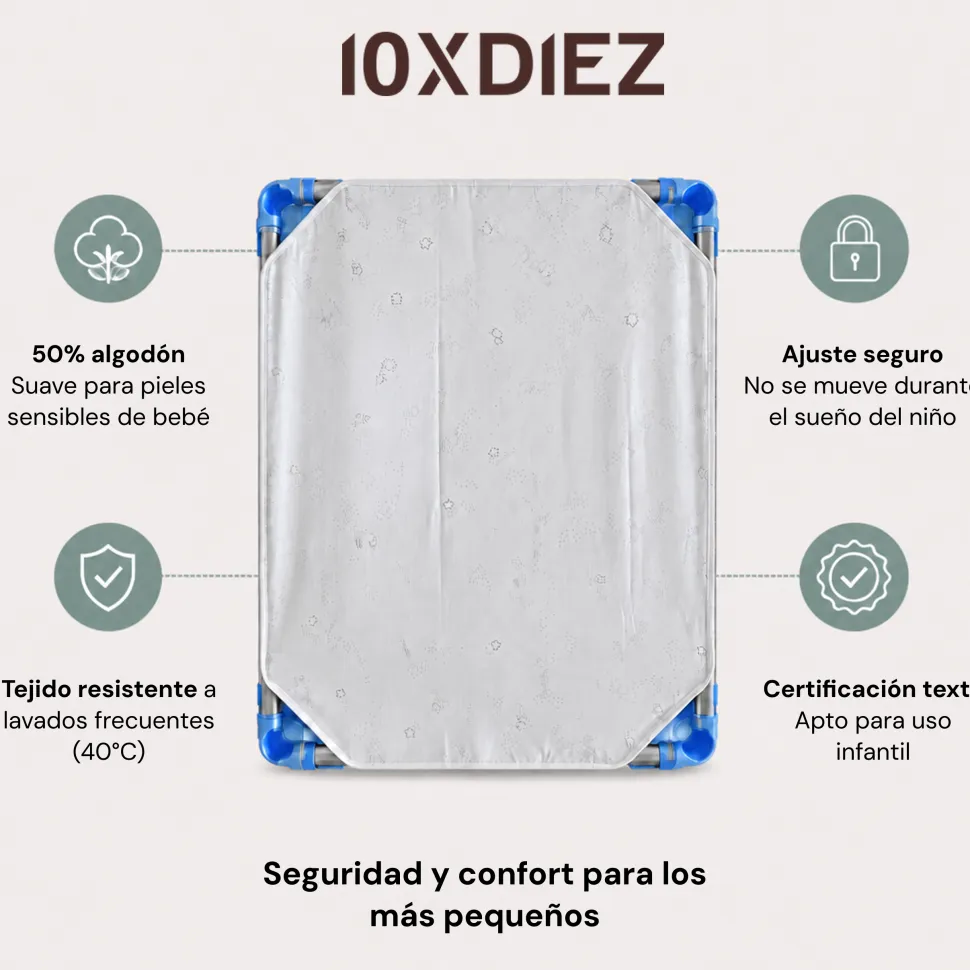 Sabana ajustable hamaca guardería Verde