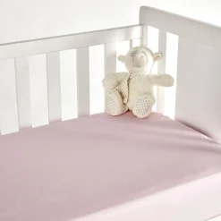 Sabana bajera cuna franela algodón rosa