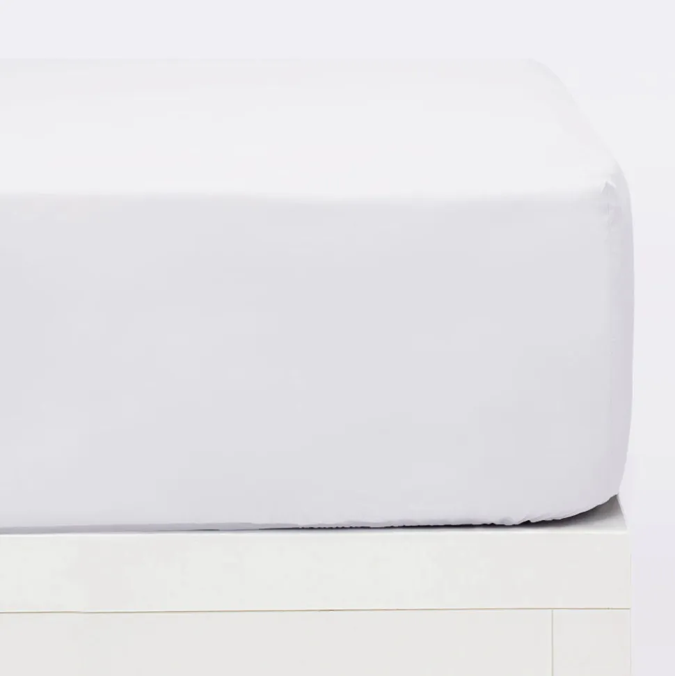 Sabanas bajeras algodón percal 200 hilos blanco