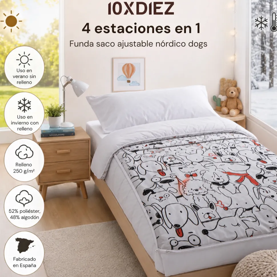 Saco nórdico ajustable dogs