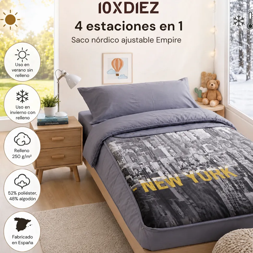 Saco nórdico ajustable empire