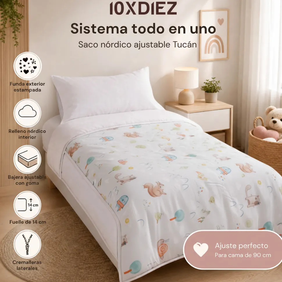 Saco nórdico ajustable tucán