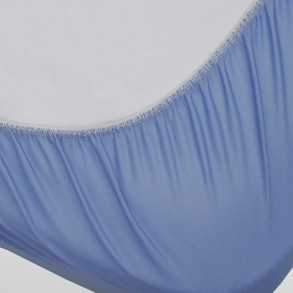 Sábanas bajeras punto algodón orgánico azul