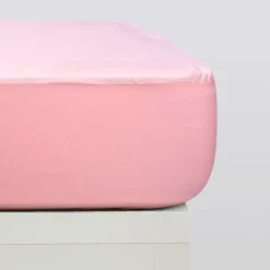 Sábanas bajeras punto algodón orgánico rosa