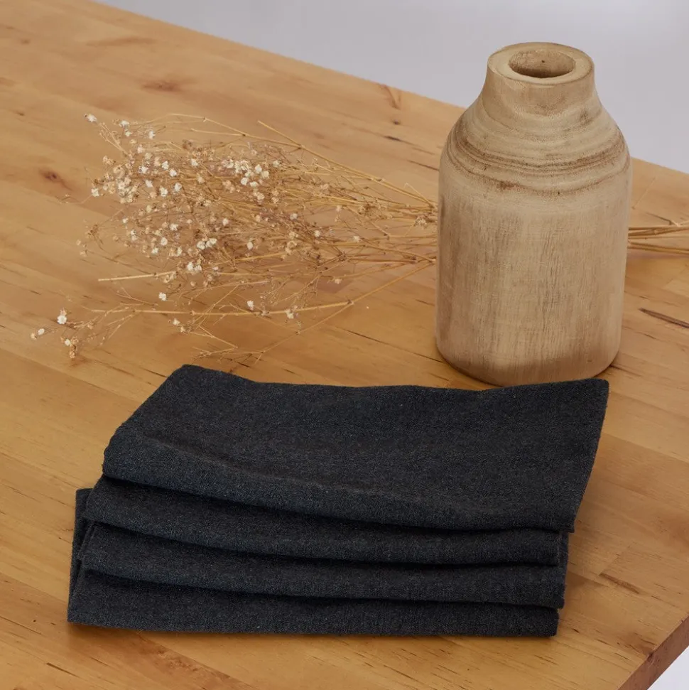 Servilletas cotton carbón pack 4 unidades