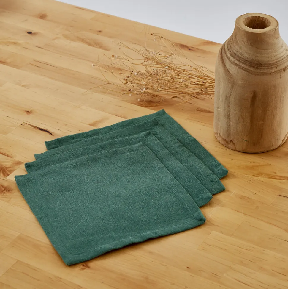 Servilletas cotton verde pack 4 unidades