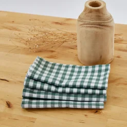 Servilletas cotton vichí verde pack 4 unidades