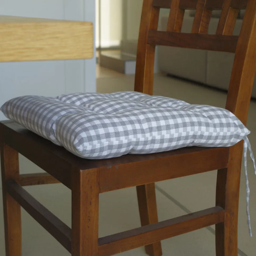 Tapeta silla cotton cuadro vichy gris