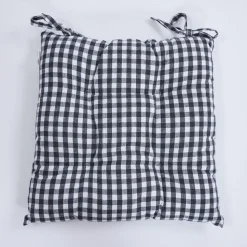 Tapeta silla cotton cuadro vichy carbón