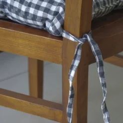 Tapeta silla cotton cuadro vichy carbón